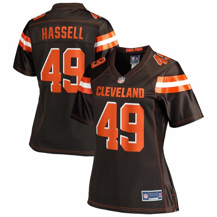 Jt Hassell Cleveland Browns Nfl Pro Line Womens Team Player Jersey - Brown - Cocomos