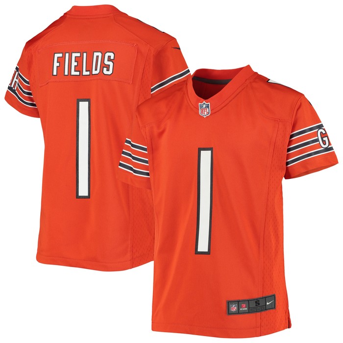 Justin Fields Chicago Bears Game Jersey - Orange Nfl