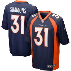 Justin Simmons Denver Broncos Alternate Game Jersey Navy Nfl