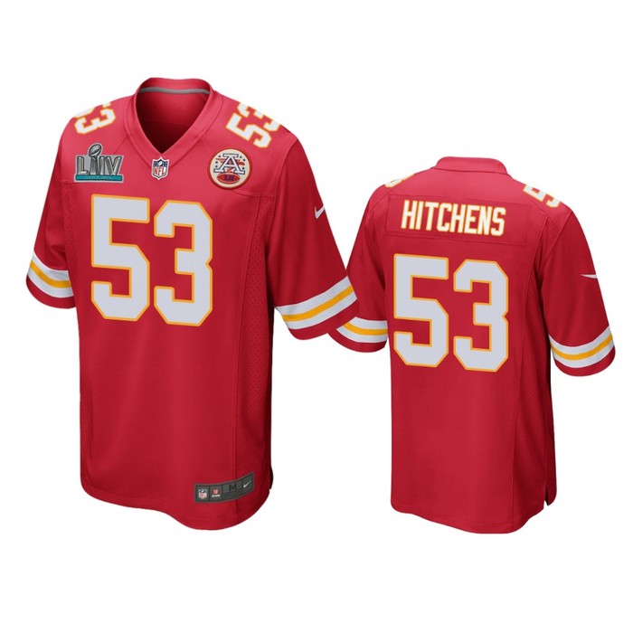 Kansas City Chiefs Anthony Hitchens Red Super Bowl Liv Game Jersey - Cocomos