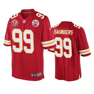 Kansas City Chiefs Khalen Saunders Red 60th Anniversary Game Jersey