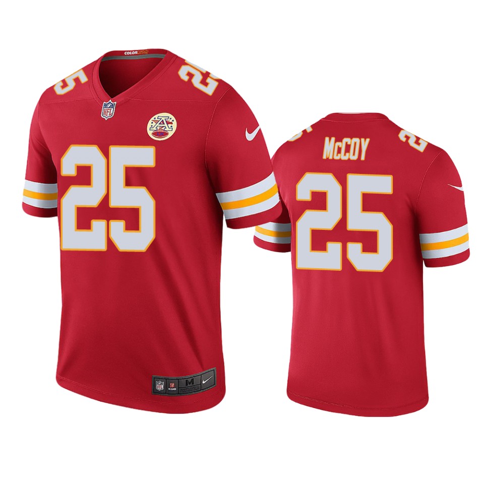 Kansas City Chiefs Lesean Mccoy Red Color Rush Legend Jersey - Cocomos