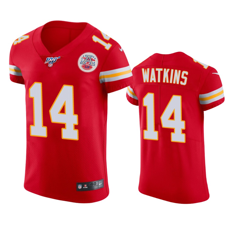 Kansas City Chiefs Sammy Watkins Red 100th Season Vapor Elite Jersey - Cocomos