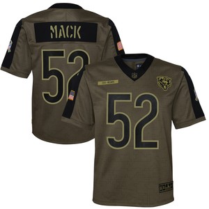 Khalil Mack Chicago Bears 2021 Salute To Service Game Jersey - Olive Nfl