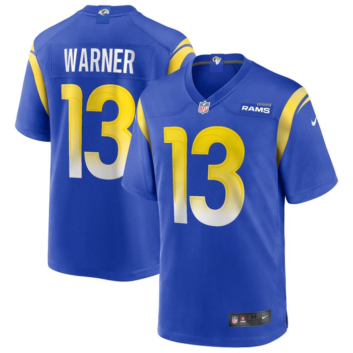 Kurt Warner Los Angeles Rams Game Retired Player Jersey - Royal Nfl