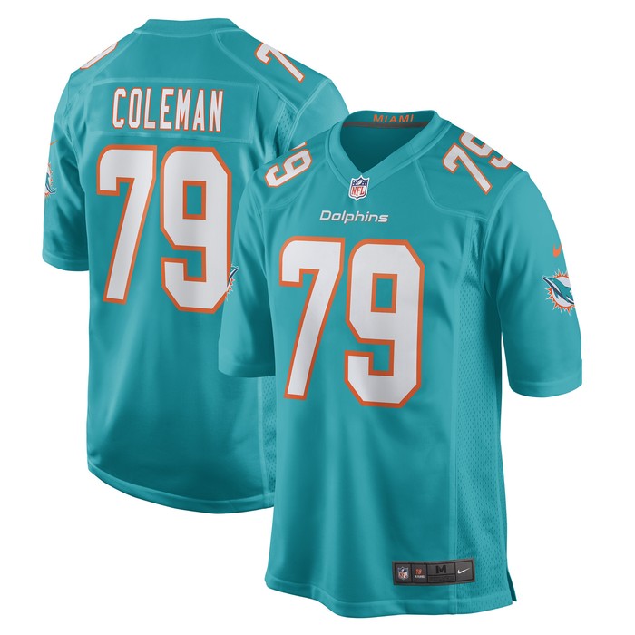 Larnel Coleman Miami Dolphins Game Jersey - Aqua Nfl