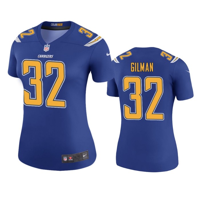 Los Angeles Chargers Alohi Gilman Royal Color Rush Legend Jersey - Womens