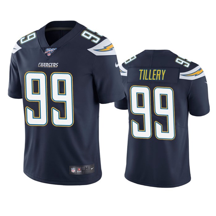 Los Angeles Chargers Jerry Tillery Navy 100th Season Vapor Limited Jersey