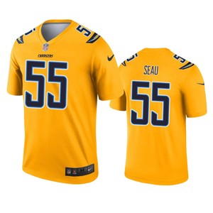 Los Angeles Chargers Junior Seau Gold Inverted Legend Jersey