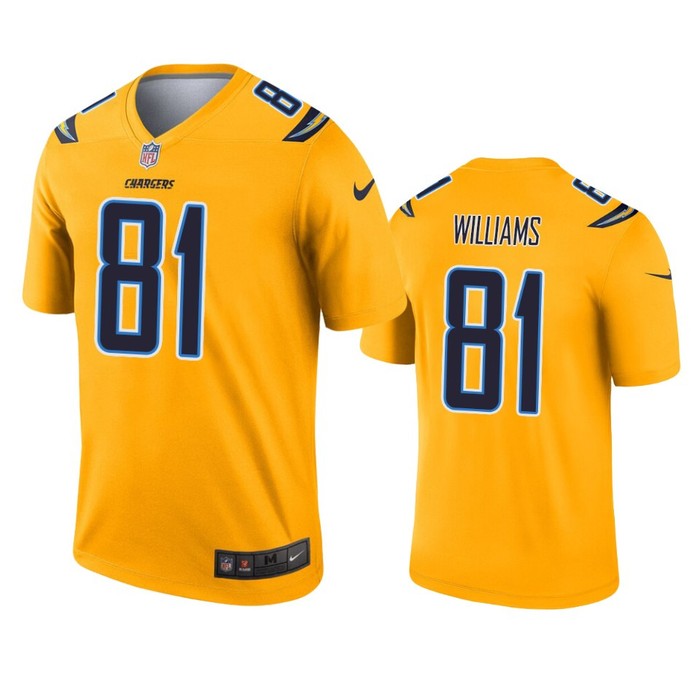 Los Angeles Chargers Mike Williams Gold Inverted Legend Jersey - Cocomos