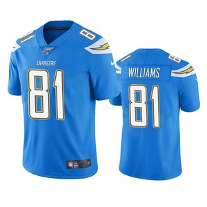 Los Angeles Chargers Mike Williams Powder Blue 100th Season Vapor Limited Jersey