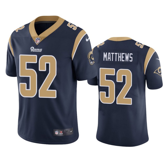 Los Angeles Rams #52 Clay Matthews Navy Vapor Untouchable Limited Jersey - Mens