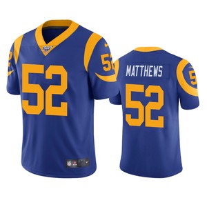 Los Angeles Rams Clay Matthews Royal 100th Season Vapor Limited Jersey - Cocomos