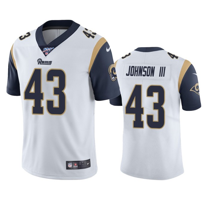 Los Angeles Rams John Johnson White 100th Season Vapor Limited Jersey