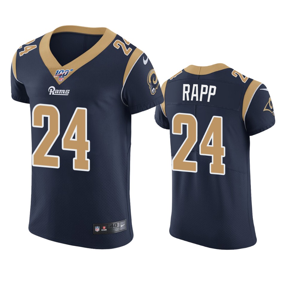 Los Angeles Rams Taylor Rapp Navy 100th Season Vapor Elite Jersey - Cocomos