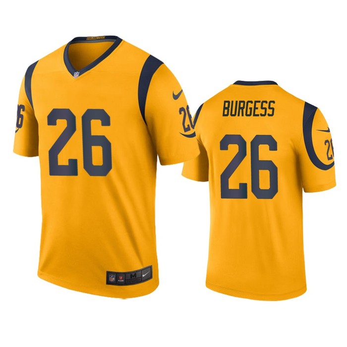 Los Angeles Rams Terrell Burgess Gold Color Rush Legend Jersey - Cocomos