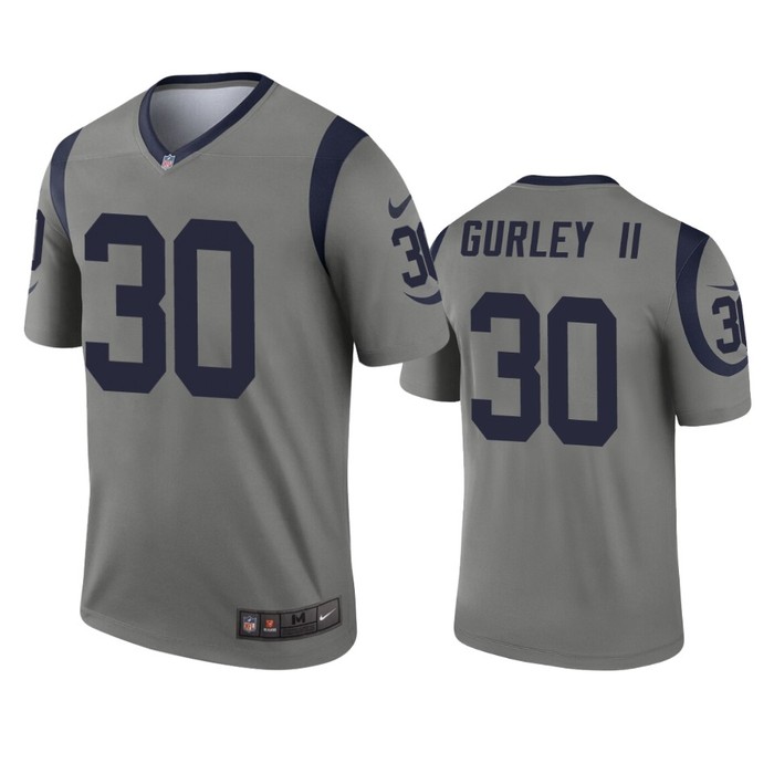 Los Angeles Rams Todd Gurley Ii Gray Inverted Legend Jersey