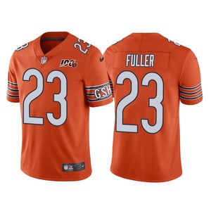 Men Chicago Bears 100th Anniversary Kyle Fuller Orange Vapor Limited Jersey