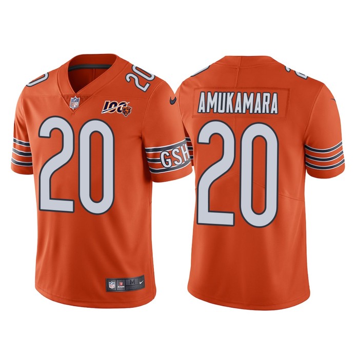 Men Chicago Bears 100th Anniversary Prince Amukamara Orange Vapor Limited Jersey - Cocomos