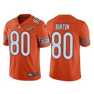 Men Chicago Bears 100th Anniversary Trey Burton Orange Vapor Limited Jersey