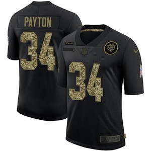 Mens Chicago Bears #34 Walter Payton 2020 Black Camo Salute To Service Limited Stitched Nfl Jersey