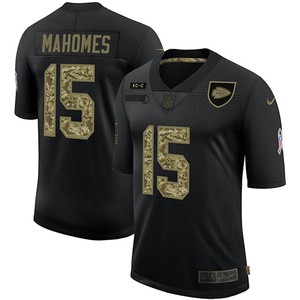 Mens Kansas City Chiefs #15 Patrick Mahomes Black Camo Salute To Service Limited Stitched Nfl Jersey