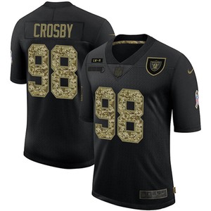 Mens Las Vegas Raiders #98 Maxx Crosby Black Camo Salute To Service Limited Stitched Nfl Jersey