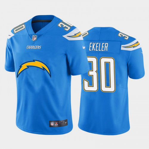 Mens Los Angeles Chargers #30 Austin Ekeler Blue 2020 Team Big Logo Limited Stitched Nfl Jersey - Cocomos