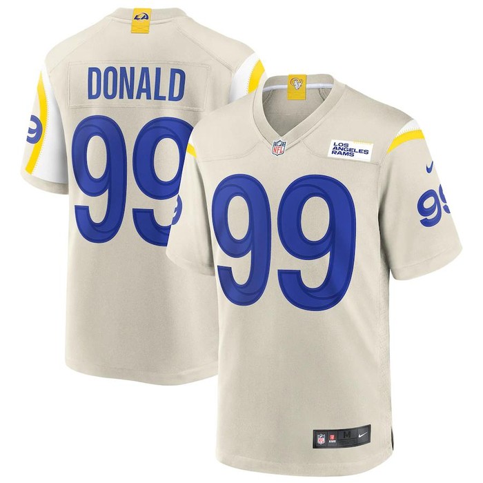 Mens Los Angeles Rams Aaron Donald Nike Bone Game Jersey - Cocomos