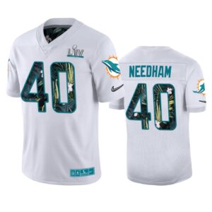 Mens Miami Dolphins Nik Needham Nike White Super Bowl Liv Jersey - Cocomos