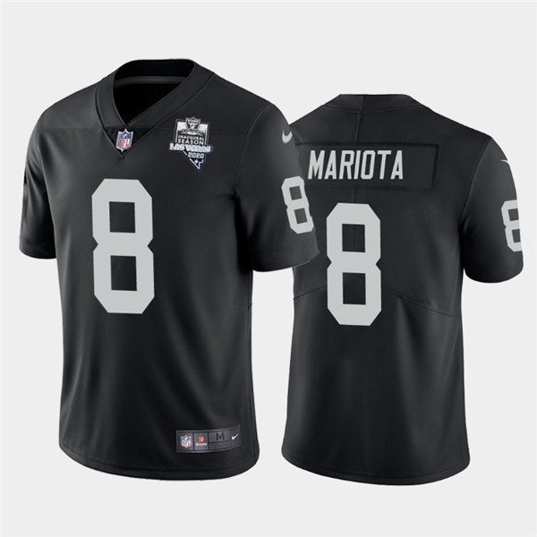 Mens Oakland Raiders Black #8 Marcus Mariota 2020 Inaugural Season Vapor Limited Stitched Nfl Jersey - Cocomos