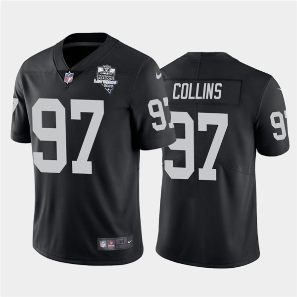 Mens Oakland Raiders Black #97 Maliek Collins 2020 Inaugural Season Vapor Limited Stitched Nfl Jersey - Cocomos