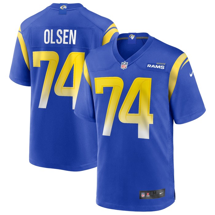 Merlin Olsen Los Angeles Rams Game Retired Player Jersey - Royal Nfl