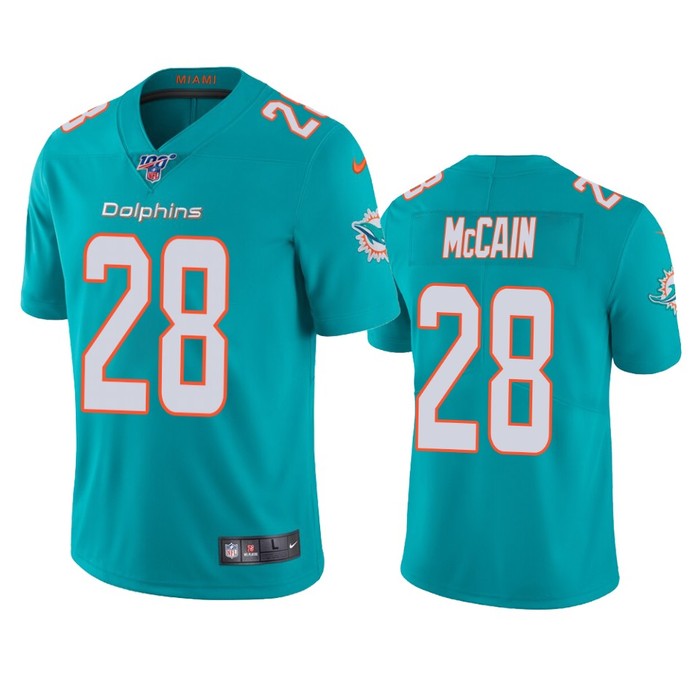 Miami Dolphins Bobby Mccain Aqua 100th Season Vapor Limited Jersey