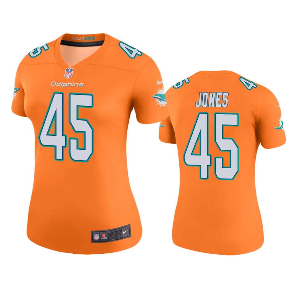 Miami Dolphins Brandon Jones Orange Color Rush Legend Jersey - Cocomos