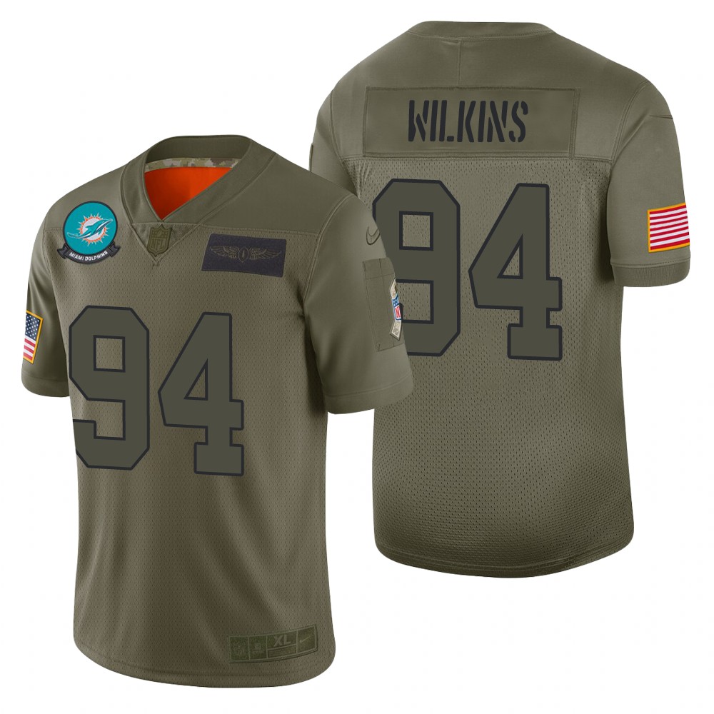 Miami Dolphins Christian Wilkins Camo 2019 Salute To Service Limited Jersey - Cocomos