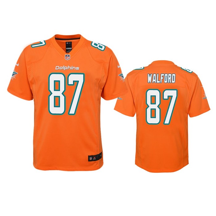 Miami Dolphins Clive Walford Orange Color Rush Game Jersey