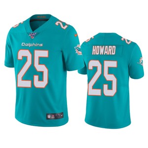 Miami Dolphins Xavien Howard Aqua 100th Season Vapor Limited Jersey