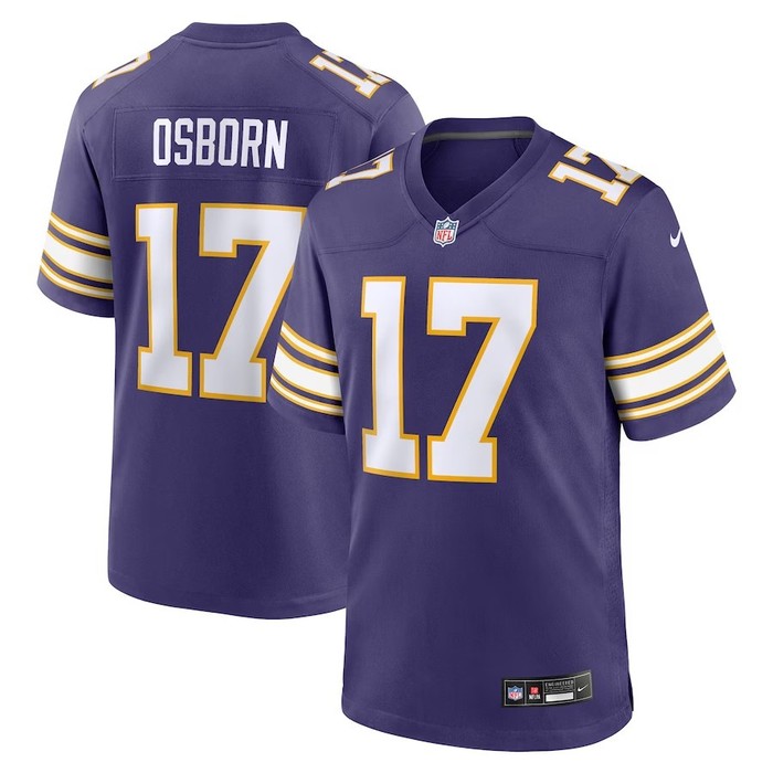 Minnesota Vikings #17 Kj Osborn Classic Player Game Jersey - Purple - Cocomos