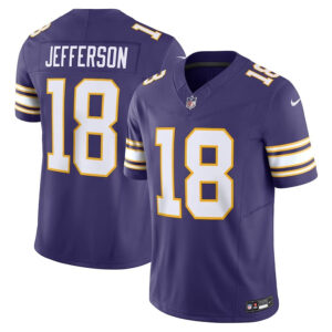 Minnesota Vikings #18 Justin Jefferson Classic Vapor Fuse Limited Jersey - Purple - Cocomos