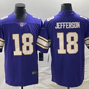 Minnesota Vikings #18 Justin Jefferson Jersey - Blue - Cocomos