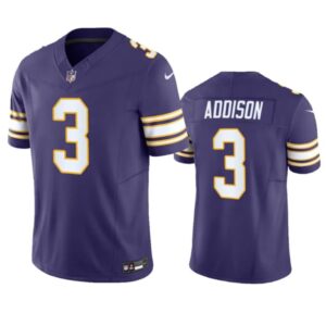 Minnesota Vikings #3 Jordan Addison Purple 2023 Fuse Vapor Untouchable Jersey - Cocomos