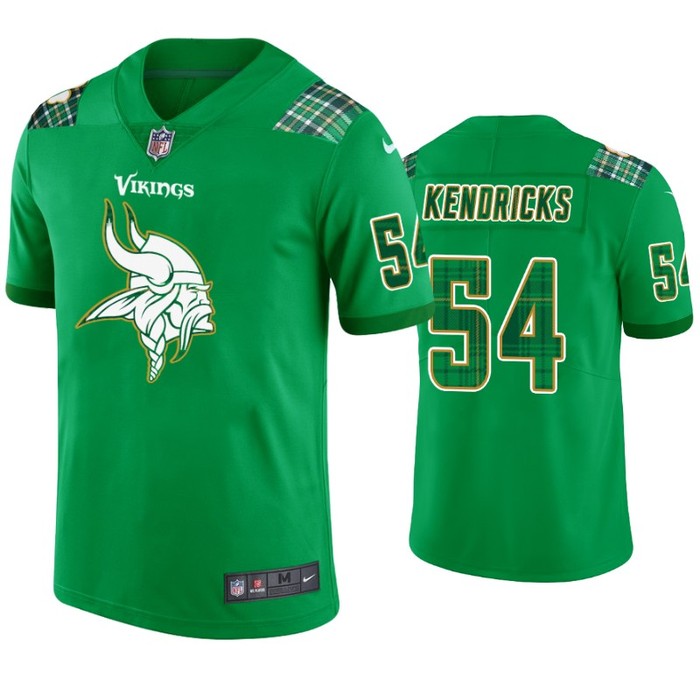 Minnesota Vikings #54 Eric Kendricks Jersey St. Patricks Day Kelly Green Lucky - Men - Cocomos