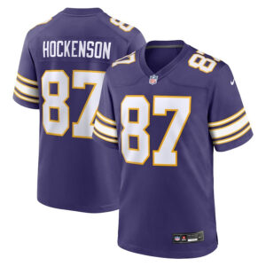 Minnesota Vikings #87 Tj Hockenson Classic Player Game Jersey - Purple - Cocomos