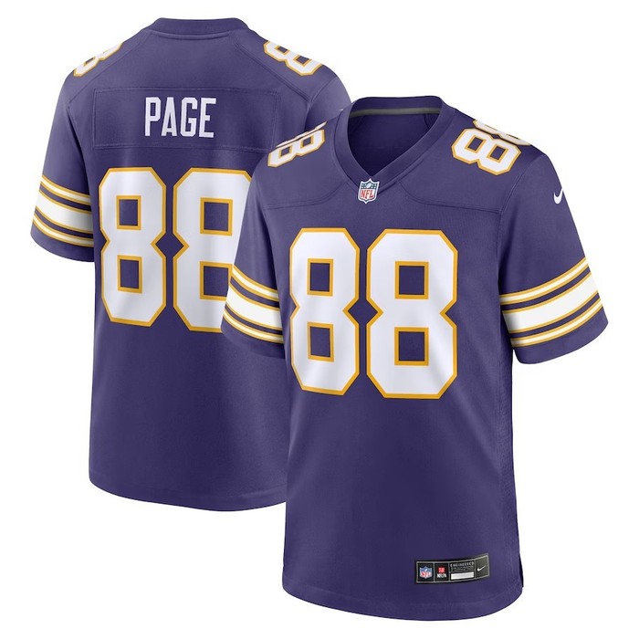 Minnesota Vikings #88 Alan Page Classic Retired Player Jersey - Purple - Cocomos