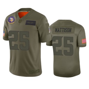 Minnesota Vikings Alexander Mattison Camo 2019 Salute To Service Limited Jersey