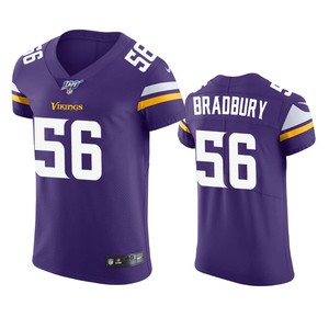 Minnesota Vikings Garrett Bradbury Purple 100th Season Vapor Elite Jersey