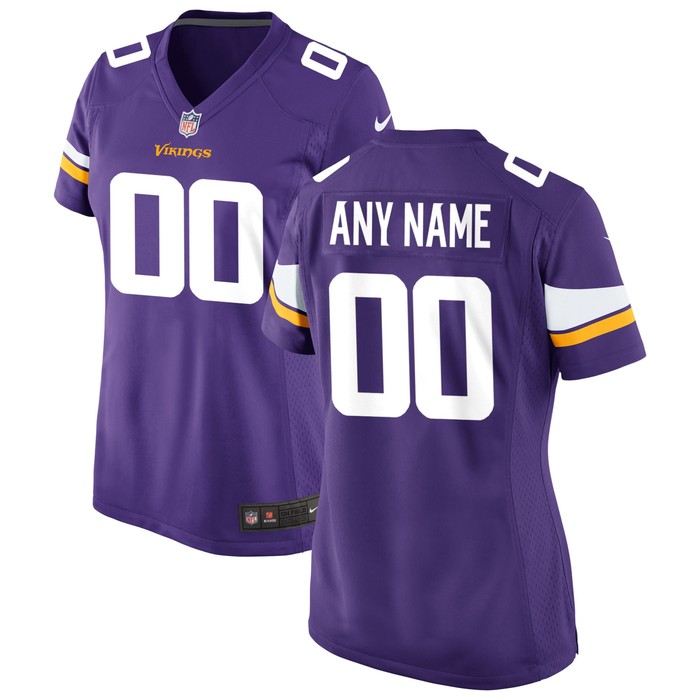 Minnesota Vikings Womens Custom Game Jersey Purple Custom Jerseys Nfl