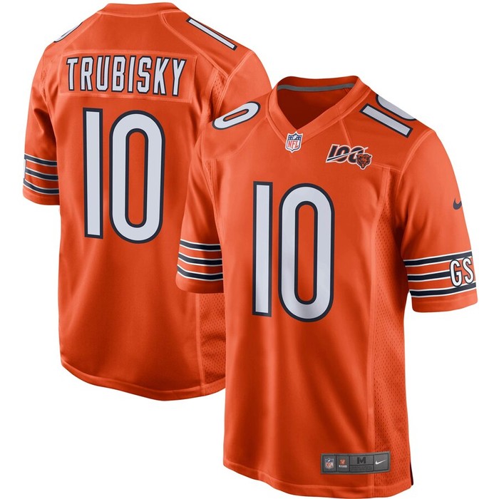 Mitchell Trubisky Chicago Bears Nike 100th Season Game Jersey - Orange