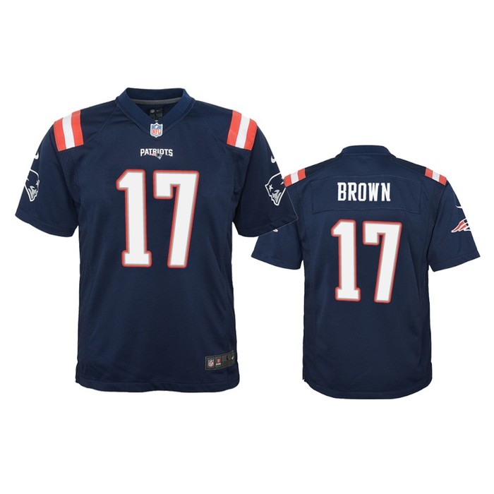 New England Patriots Antonio Brown Navy Color Rush Game Jersey - Cocomos